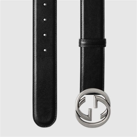 cintura gucci pelle gg fibbia argento|Cintura con fibbia Incrocio GG in pelle nera .